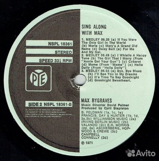 Виниловые пластинки Max Bygraves – Sing Along With