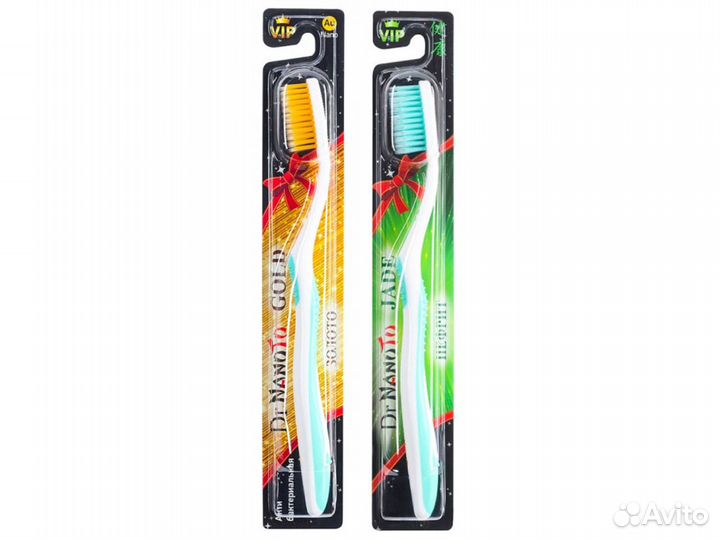 Зубная щетка с наночастицами золота + нефритом 2шт