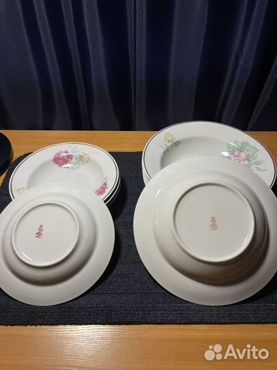 Тарелки СССР, зик, красный фарфорист, пролетарий