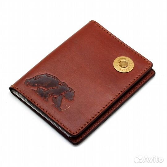 Обложка для авто документов нат. кожа коричневый