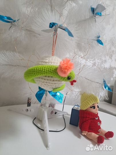 Елочная игрушка змея ручная работа