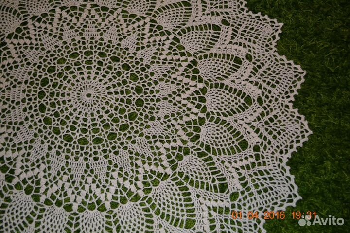 Скатерть вязаная (натуральный лён)