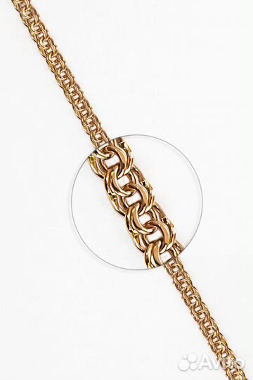 Золотой браслет Бисмарк, полновесный, замок коробочка, длина 20 см, вес 8,49г*