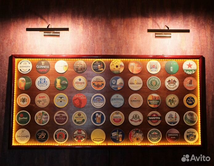 Панно из бирдекелей (подставки под пиво)