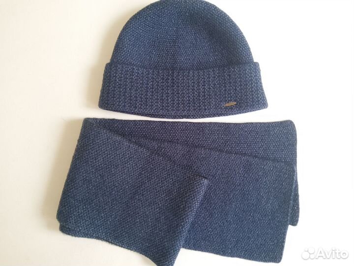 Шапка и шарф Canoe полушерсть синий