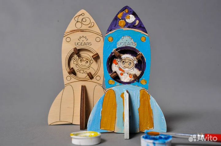 3D-пазл для раскрашивания Ugears Ракета