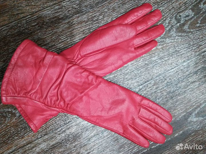 Кожаные удлиненные перчатки