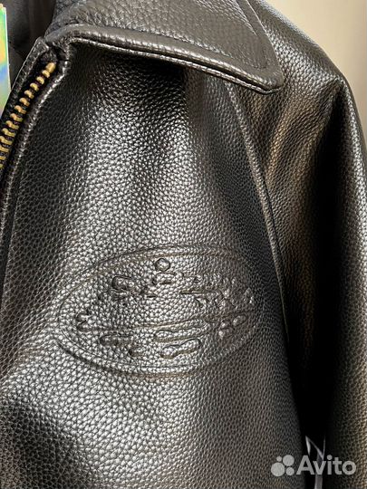 Куртка бомбер Corteiz leather jacket кожаная