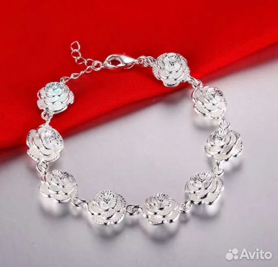 Серебряный браслет розочки