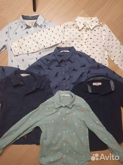 Рубашки на мальчика h&m 122 128