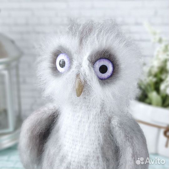 Сова интерьерная игрушка, ростом около 18 см