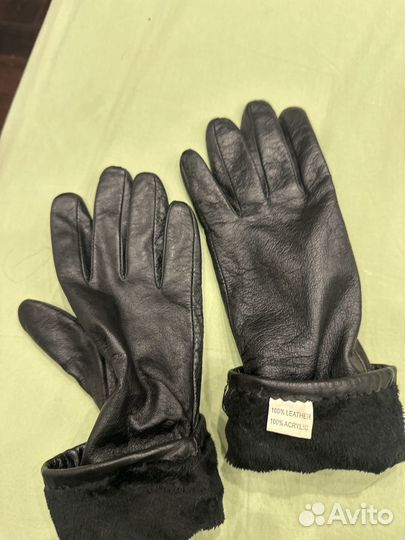 Перчатки женские кожаные 8 размер длинные