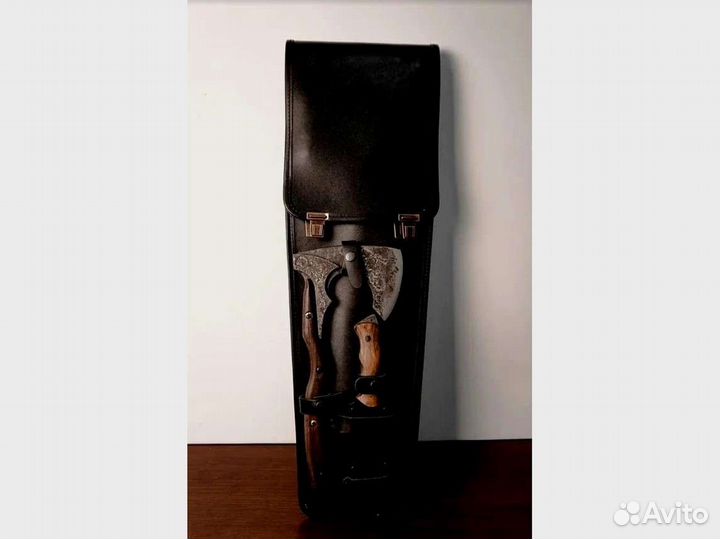 Набор шампуров в кожаном чехле лесник