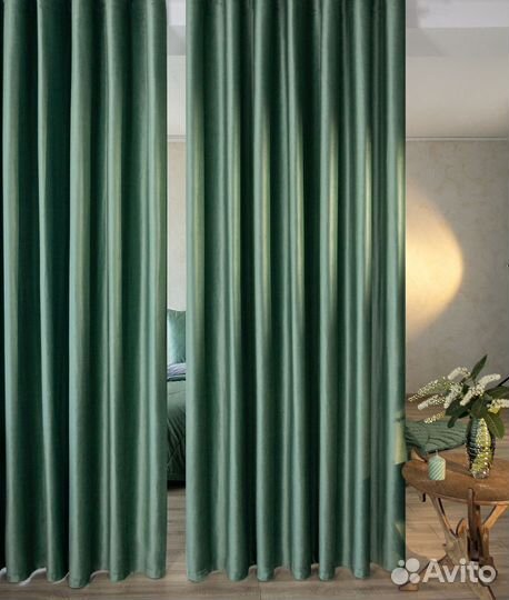Шторы бархат Беллиссимо шалфей