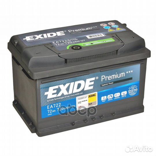 Exide EA722 premium аккумуляторная батарея 19