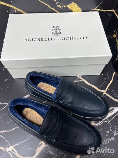 Зимние лоферы Brunello Cucinelli кожа