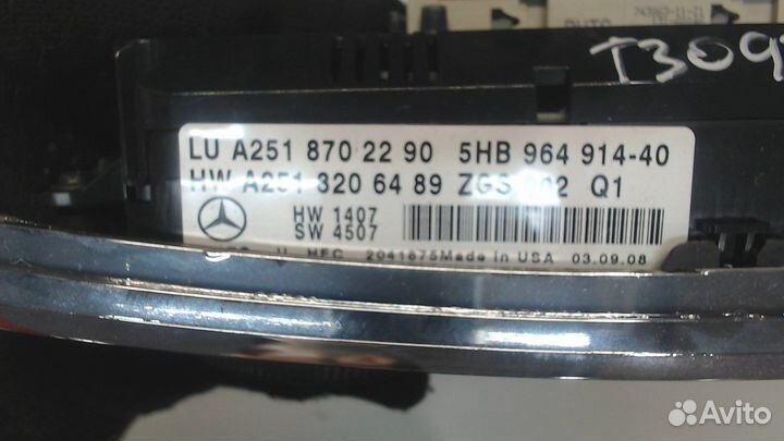 Переключатель отопителя Mercedes ML W164, 2009