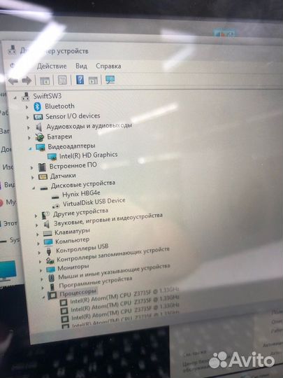 Планшет с клавиатурой Acer swiftsw3 на Win 10 32gb