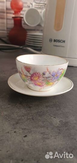 Чашка с блюдцем коллекционная миниатюра