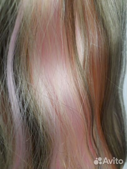 Искусственные волосы на заколках + 2 пряди