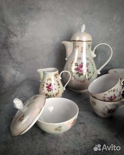 Кофейный сервиз гдр роза
