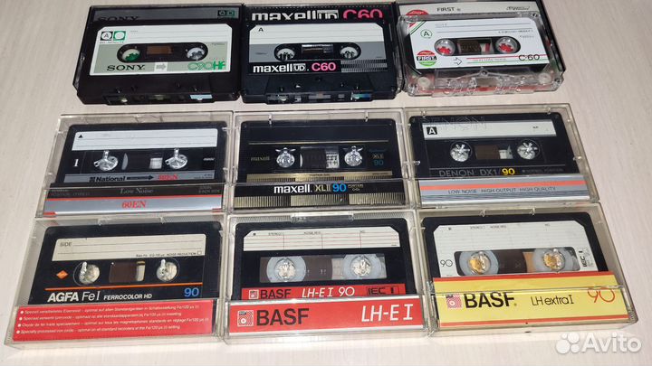 Аудиокассеты 80х Basf Denon National Sony