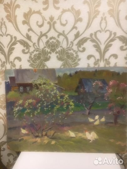 Картина кар / масло 60-е гг. Семячкин П.С. 70х50