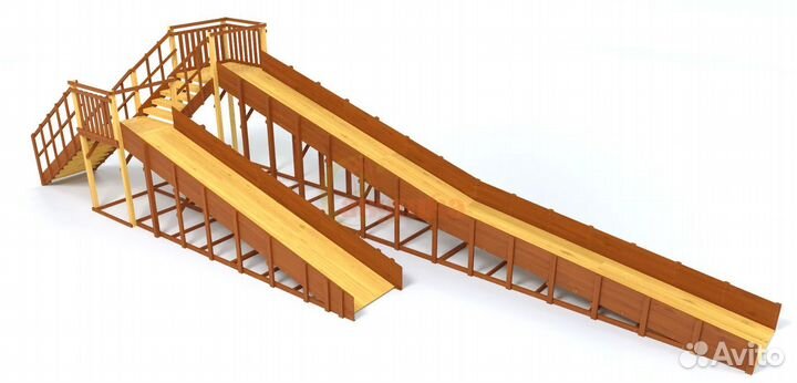 Зимняя горка,детская площадка,горка деревянная