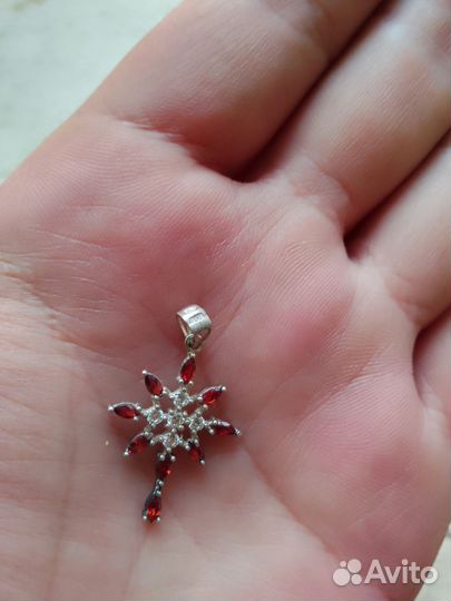 Серебро кулон-снежинка