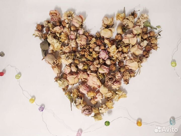 Сухие цветы розы, сухоцветы, лепестки для декора