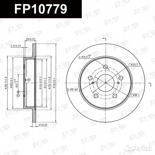 Диск тормозной FP10779 FAP Россия