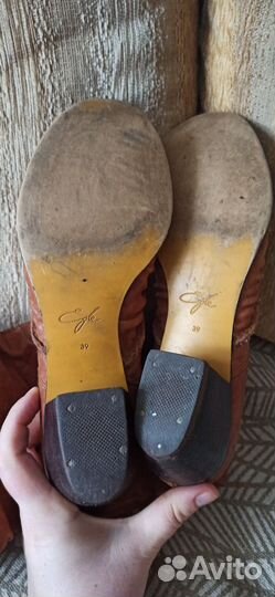 Сапоги осенние натуральная кожа 39 40