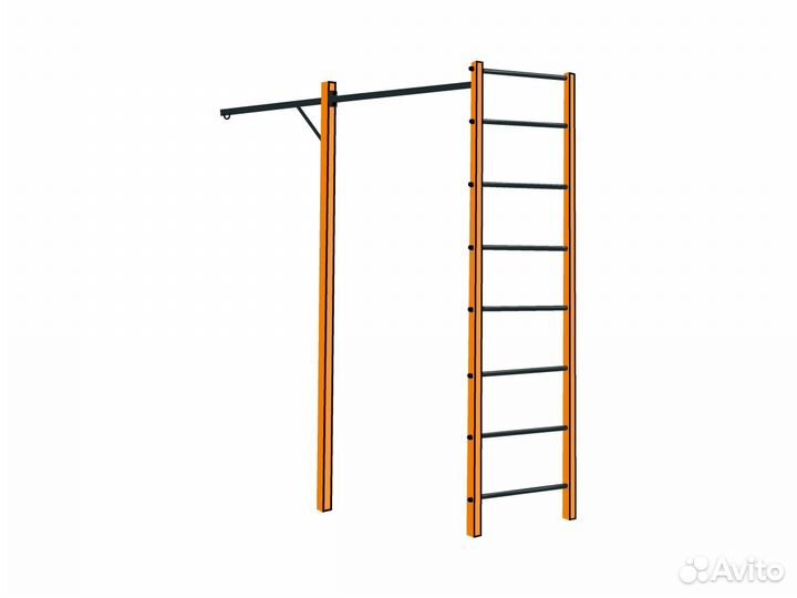 Уличная шведская стенка с кронштейном RT1 оранж