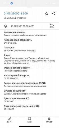Участок 2,87 га (СНТ, ДНП)
