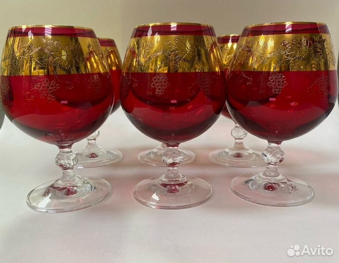 Набор коньячных бокалов,чешское стекло 6шт Bohemia