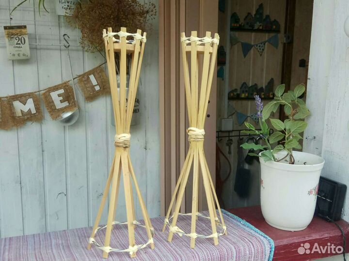 Подсвечник из бамбука 2 шт