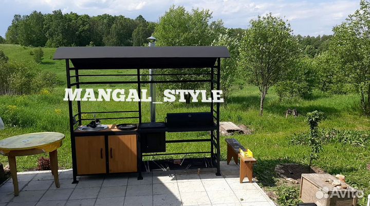 Мангал с печью под казан