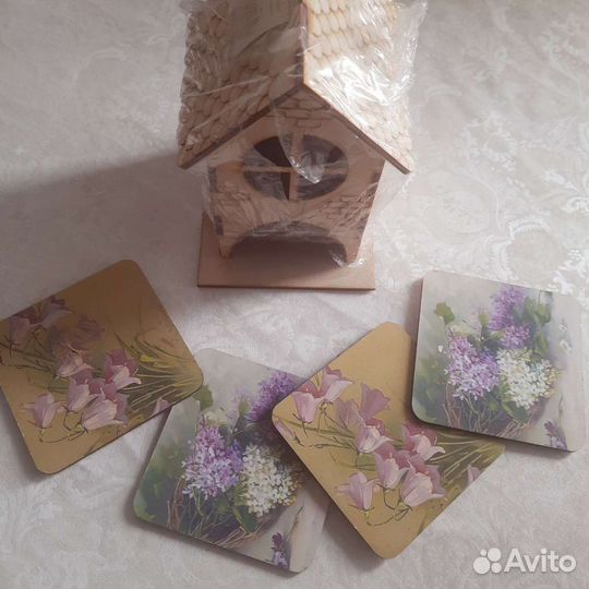 Чайный домик дерево, подставка для кружки пробка