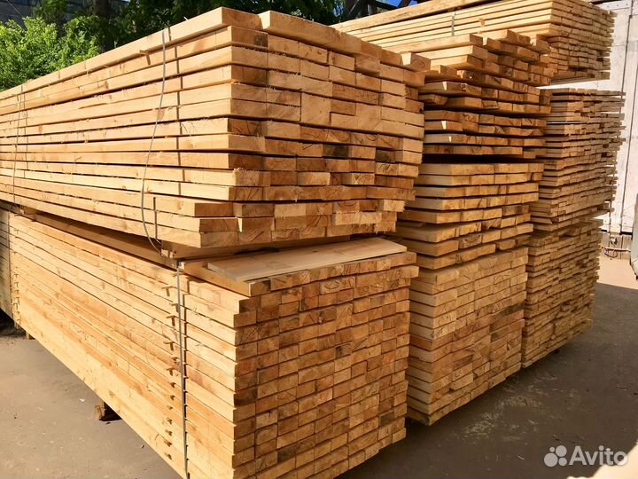 Доска обычная, лиственница, 40х100х6000мм, опт