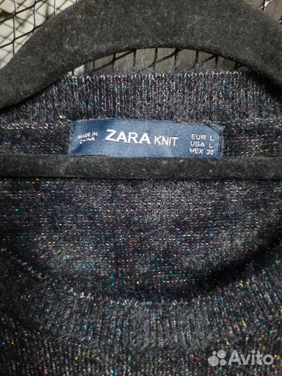 Джемпер zara 46 48 с люрексом