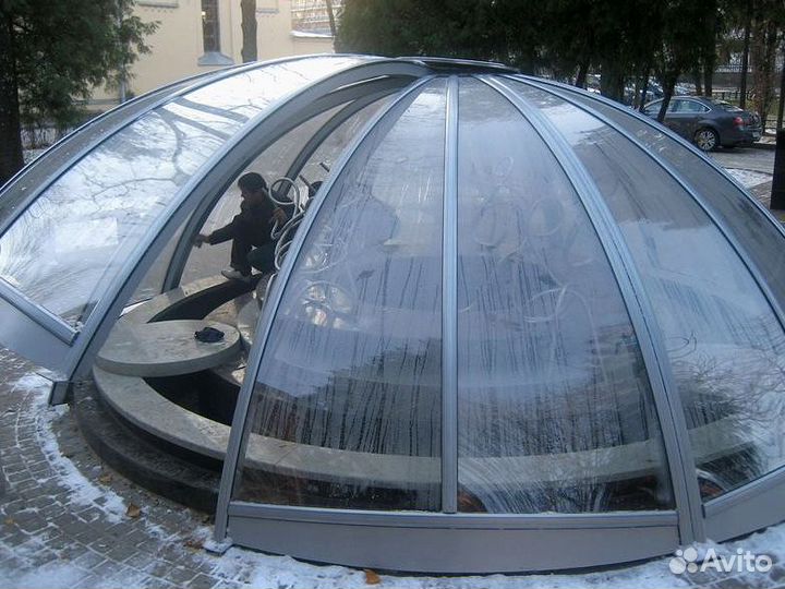 Остекление со стеклянным куполом