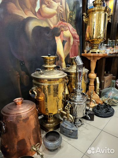 Самовары.графины,рюмки,часы,иконы Антиквариат