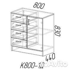 Комод К800-1 Д белый
