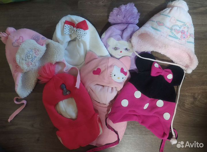 Шапки на девочек пакетом от 6 мес до 5 лет