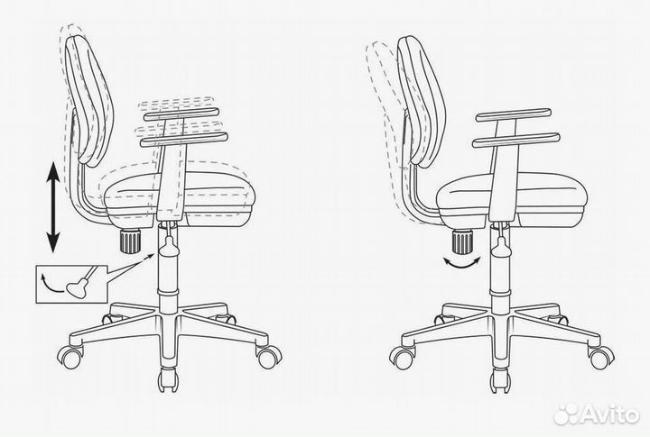 Компьютерное кресло с подлокотниками детское стул