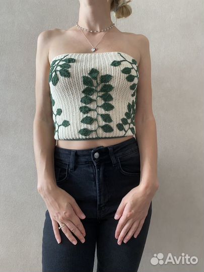 Схема по вязанию летнего топа с листиками