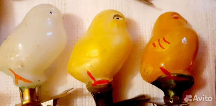 Елочные игрушки ссср. Птички, рыбки, насекомые