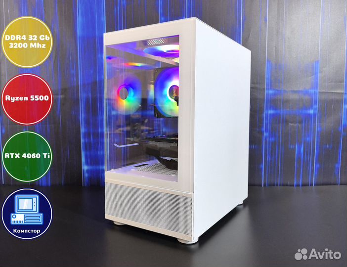 Системный блок AMD5500-RTX4060Ti-32DDR4-NDH642-A520