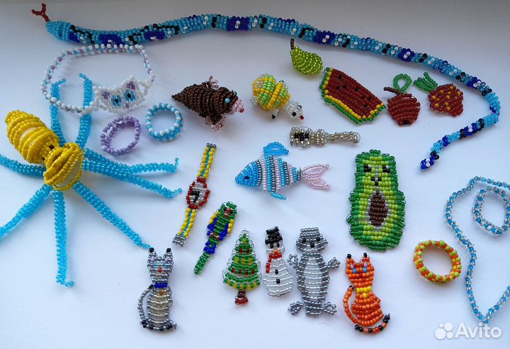 Пяльцы, Набор бисера, леска и проволока