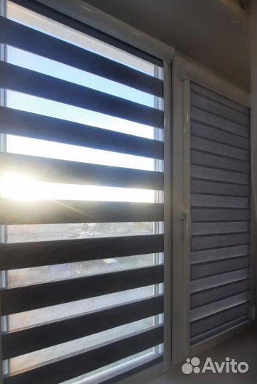 Рулонные шторы день ночь. Установка